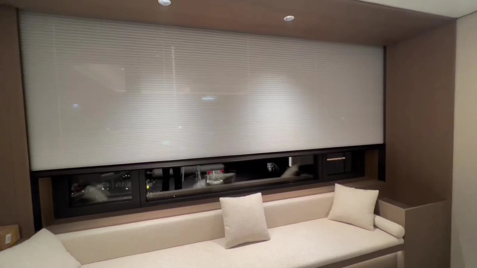 Cordless cellular shade in a family room
